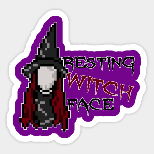 Resting Witch Face - Pixel Text Design Sticker